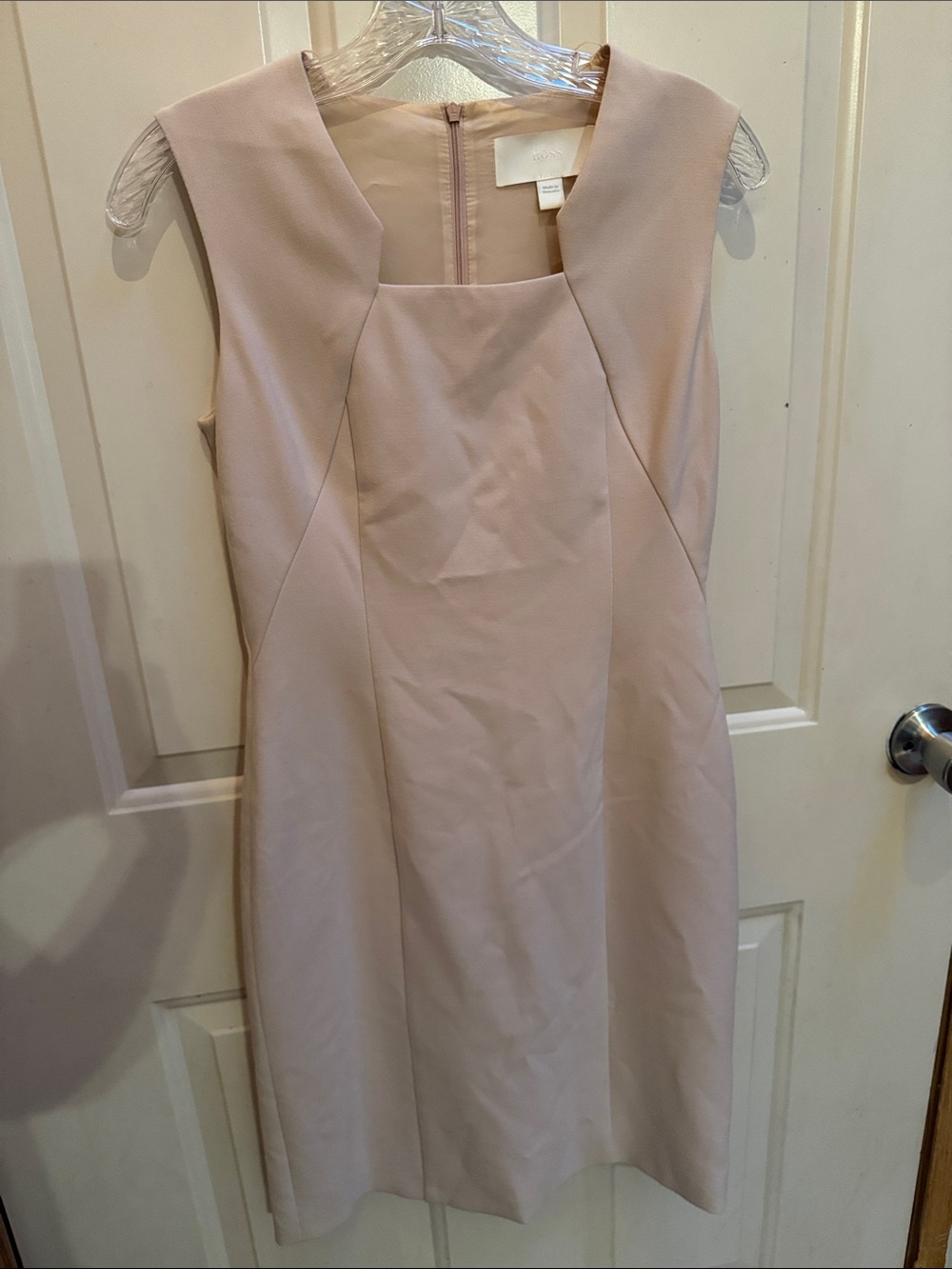 Hugo Boss Sleeveless Light Blush Sheath Dress